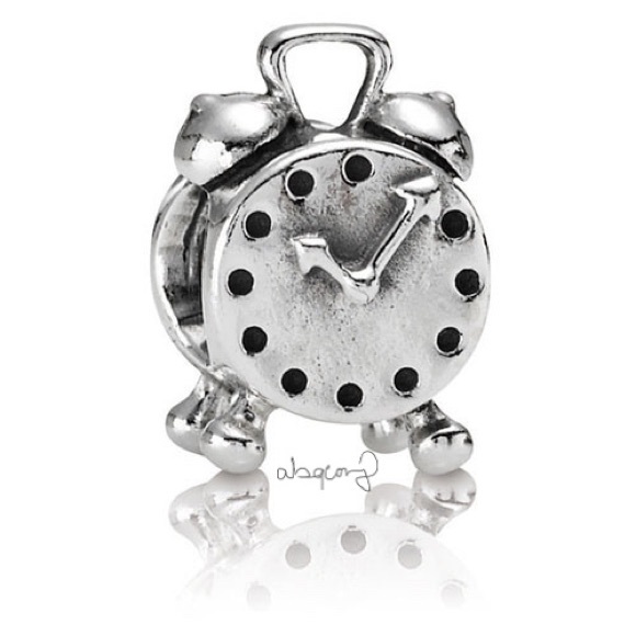 EUC Pandora 790449 Sterling Silver Clock Charm - HTF - Picture 1 of 9